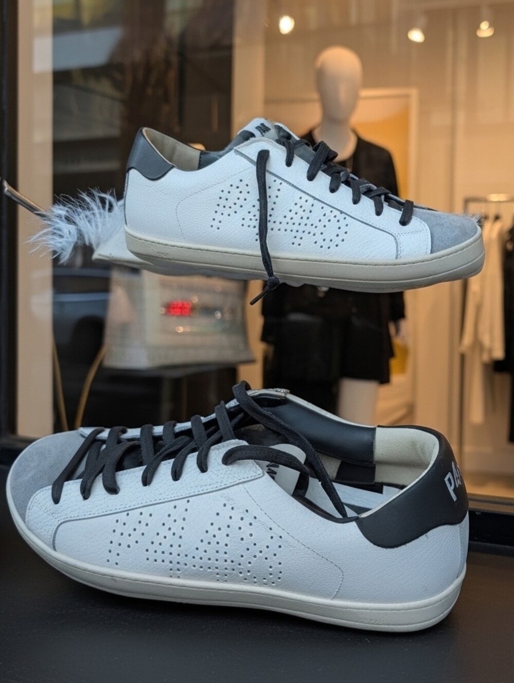 New P448 John Platform Skate Sneakers Women's EU 42 Cream & Gray